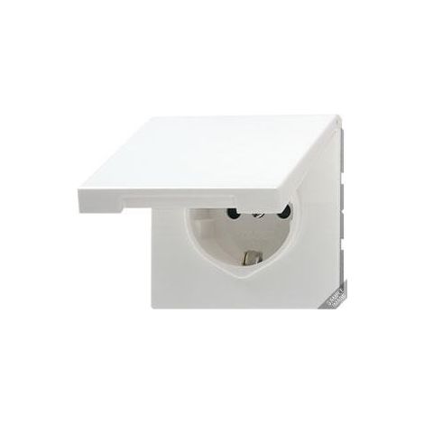 Jung Prise SCHUKO® 16 A 250 V , couvercle à charnière, Duroplast, série LS, blanc LS 1520 KL