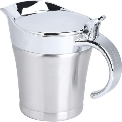 Doppelwandiger Topf mit Klappdeckel für Tomatensoße, Sahne (kleine Größe ca. 450 ml)