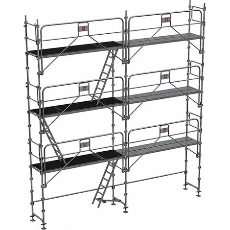 Ponteggio 56m² - Struttura + Piani + Fermapiedi + Parapetto - DUO56GC-SPP (1/5)