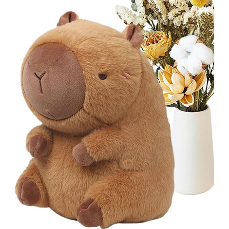 Oreiller de Cou pour Voyage en Avion Coussin 2 en 1 en Peluche Capybara et Mousse Mémoire Oreiller Cervical De Sommeil en Forme U,pour Voiture, Bureau, Camping, Voyage sur La Route, (1/5)