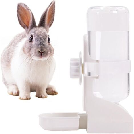 Distributeur Eau Pour Lapins Abreuvoir Suspendu Pour Cochons D'Inde Hamsters Rats - Blanc - 500 Ml (1/5)