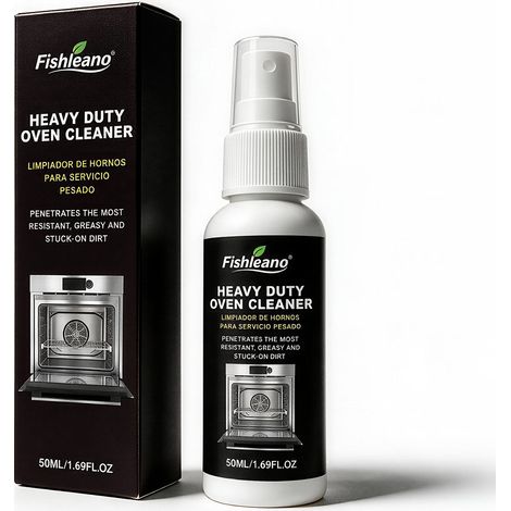 Nettoyant pour four FISHLEANO - Élimine facilement les graisses tenaces et les taches sans abîmer les mains, spécialement conçu pour les grilles de four et les agents nettoyants, 50 ml.