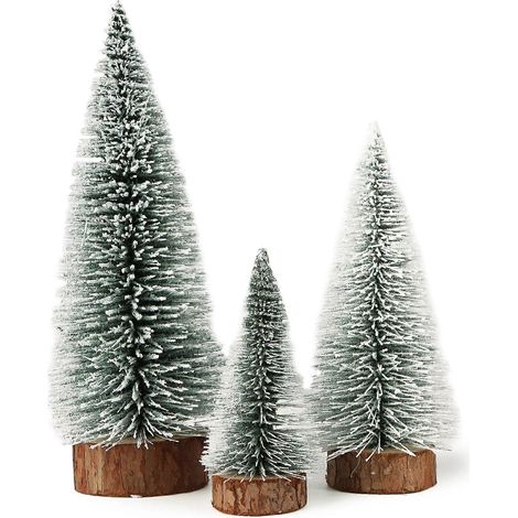 Petits sapins de Noël artificiels miniatures, 3 tailles (10/15/20 cm), décoration de table et d'intérieur pour Noël. (1/5)