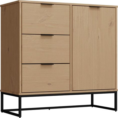 Commode Buffet Sideboard 1 porte 3 tiroirs Pin massif Oak colori Moderne VIVO 1T3S (1/5)