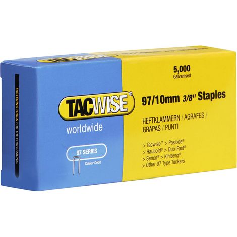 Tacwise 0302 97 Narrow Crown Staple, graffette a Corona Stretta offrono Prestazioni e versatilità eccezionali e Sono Perfetti per Usi su Mobile e arredamenti etc (1/2)