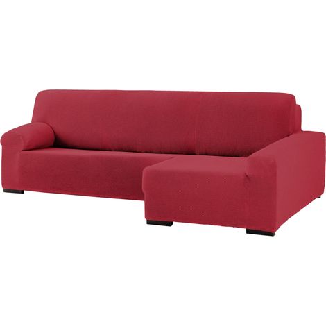 Housse de canapé d'angle bi-élastique pour accoudoir Long Droit - Housse de canapé d'angle Bordeaux Adaptable à Tous Les modèles - Housse de canapé réglable en Mousse de Fixation