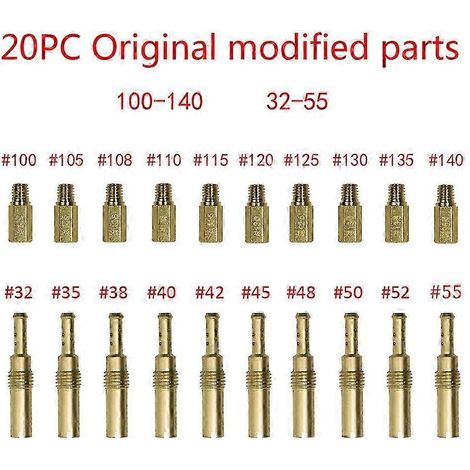 Kit de 20 surtidores principales y surtidores lentos de cobre para carburador PWK Keihin de carretera (1/4)