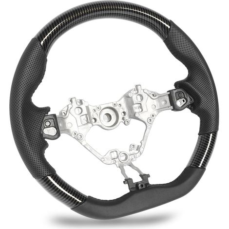 GT86 ZN6 2017-2021 Volent en Cuir perforé, et élégant Conception de Fond Plat en Fibre de Carbone de 15 Pouces pour ZC6 2017-2021 (style fibre de carbone) (1/5)