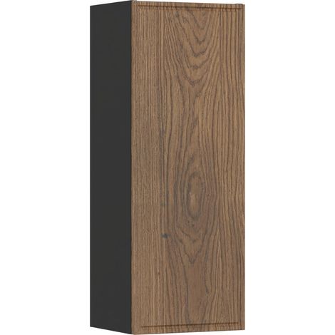 Meuble colonne de salle de bain suspendu TALIA CASELLA noir et chêne 30 x 80 cm (1/5)
