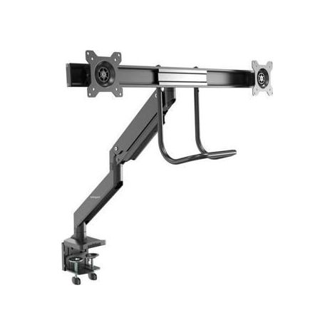 Mueble de TV - Startech ARMSLMBARDUO - Soporte de doble pantalla - Ajuste de altura - Acero negro