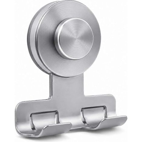 Porte-rasoir ventouse acier inoxydable salle de bain fixation murale sans perçage crochet douche serviettes éponges argenté