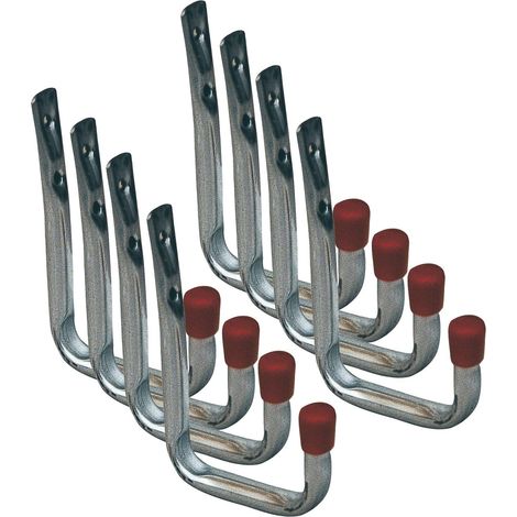 VASALAT VAS148 VAS123 - Gancio da parete a forma di U, 120 x 80 mm, 8 pezzi, colore: Argento (1/3)