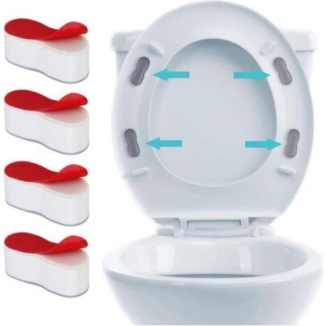 4 Pièces Butoir Universel pour Couvercle De Toilettes avec Adhésif Puissant Convient pour Les Maisons, Les Hôtels Et Les Écoles