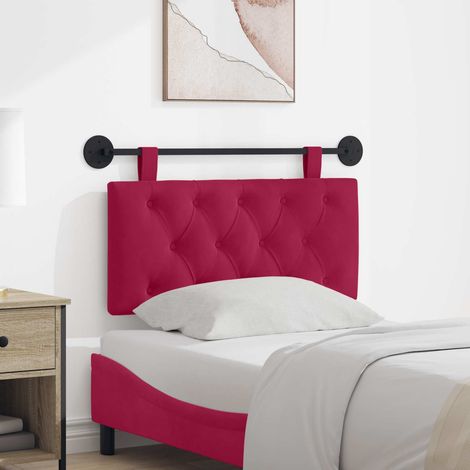 vidaXL Tête de lit suspendue Avec lumière LED Bordeaux Velours (1/5)