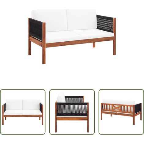 Akazienholz - Gartensofa 2-Sitzer Massivholz Akazie (1/5)