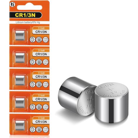Lot de 5 piles au lithium haute capacité 1/3N CR1/3N DL1/3N 3 V pour laser pistolet (1/5)