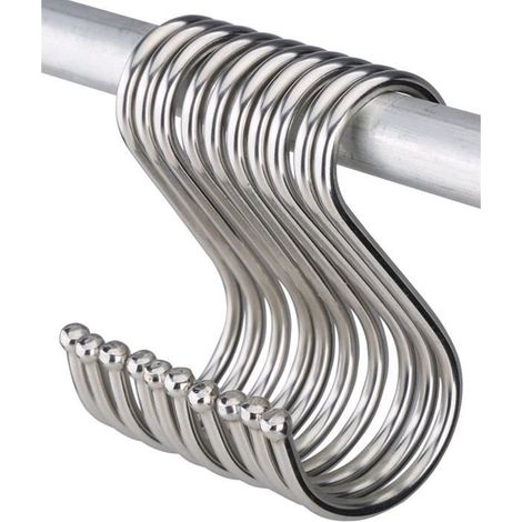 Crochets S en Acier Inoxydable - 10 Pcs - Anti-rouille - Pour Cuisine - Durable (1/4)