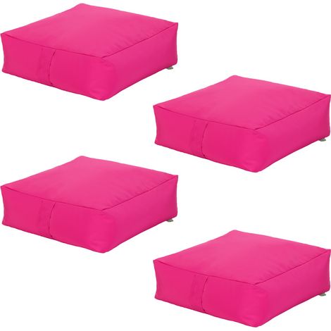 Ready Steady Bed - Coussin de sol épais, 60x60x20 cm Coussins de dalle de jardin, coussin intérieur et extérieur résistant à l'eau avec rembourrage en haricots - Rose 4pk (1/5)