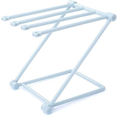 Porte-Serviette sur Pied Pliable Blue,Porte-Serviettes Salle de Bains avec Conception à 4 Barres Convient pour la Chambre à Coucher, la Salle de Bain, la Cuisine ou Tout Autre Endroit Souhaité (1/5)