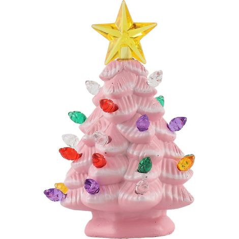 Sapin de Noël en résine, 10 cm, figurine miniature colorée, décoration de Noël pour fenêtres et jardin