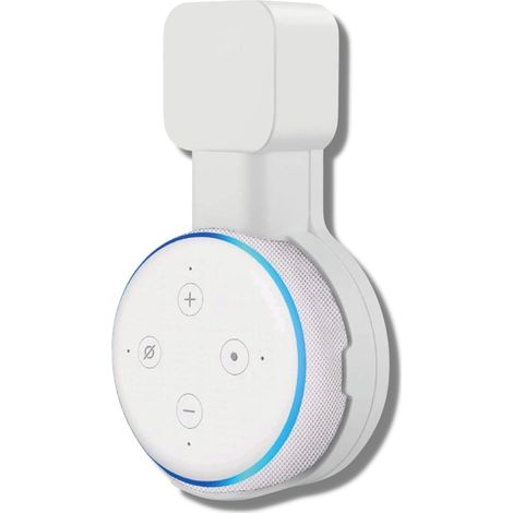 Montage mural pour Dot 3 et Google Mini, support intelligent avec support de prise de gestion de câble intégré pour haut-parleur Dot 3ème génération, économie d'espace, sans câbles encombrants (blanc) (1/4)