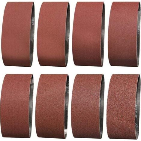 Nastro abrasivo 75X533 mm - Grane 1 X 40/60 e 2 X 80/120/180/240/320/400 Nastro abrasivo per levigatura, lucidatura e rimozione della polvere, ideale per legno (14 pezzi) (1/4)