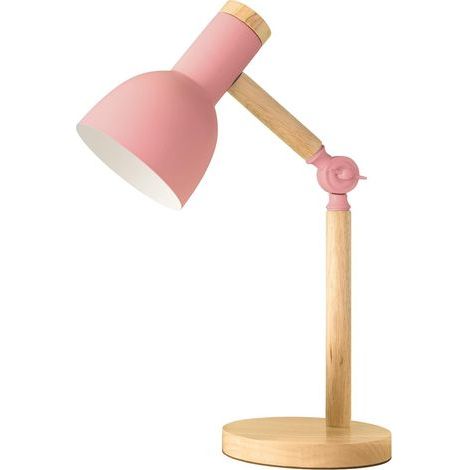 Lampe de table, lampe de table en bois réglable, lampe de table pour enfants dans la chambre ou le salon, lampe de lecture avec douille E27 [Classe énergétique E] (1/5)