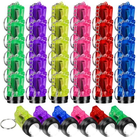 Mini lampe torche LED – Compacte, portable et résistante – Porte-clés inclus – Cadeau original et pratique – Lot de 30