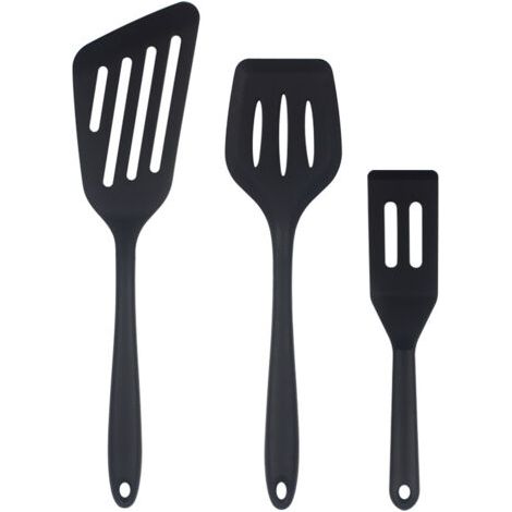 QORVA-Lot de 3 spatules en silicone, spatule de cuisine, spatule à poisson ajourée pour œufs, crêpes, omelettes (1/4)