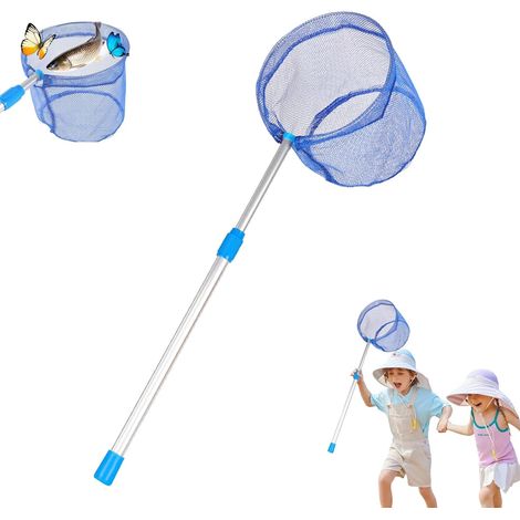 Épuisette de pêche télescopique avec longue poignée, filet de pêche léger et pliable pour adultes et enfants, cadre en aluminium, épuisette en silicone pour jetée, kayak, bateau et embarcation