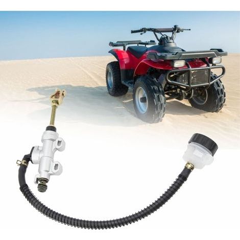 Rear Foot Brake Hydraulic Master Cylinder Pump Reservoir, Silver for Motorcycle, Dirt Bike, ATV (1/5)