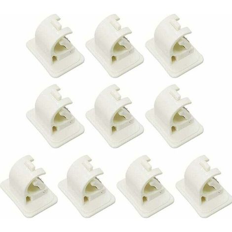 Lot De 10 Crochets Support De Tringle à Rideau Auto-AdhéSif, Pas De Supports De Crochet De Draperie De Forage, Support De Tige De Fixation, pour Serviettes, Rideaux, Manteaux (1/4)