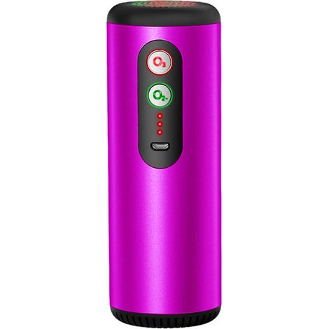 Purificateur d'air de voiture, voiture portable a ions negatifs en plus de l'artefact de sterilisation a la fumee secondaire, rose rouge - rose rouge