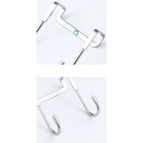 Haken aus Edelstahl 304, tragbare S-Haken für die Küche, multifunktionale Haken für Schranktüren, bohrfreie Montage, doppelte S-förmige Haken (1/5)