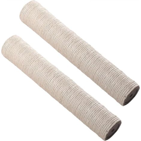 White cat climbing frame 7 x 7 x 30 cm, 2 sisal posts, cat scratching post, cat nest accessories