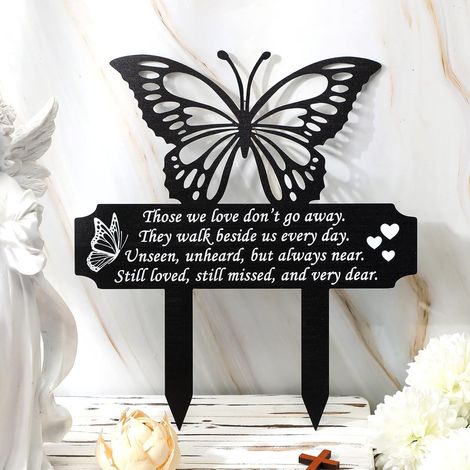 Décorations funéraires, pierres tombales commémoratives en forme de papillon, cadeaux commémoratifs pour père, mère, proches et amis. (1/5)