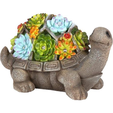 Lampe Solaire Résine Décorations De Jardin Extérieur Résine Statue Résine Solaire Tortue Lampe Solaire pour Jardin Pelouse Jardinage Cadeaux 29 14 19 cm (1/2)