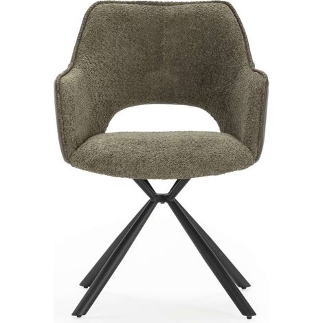 Pack de 2 sillones modelo Oliver tapizado textil verde, 81cm(alto) 60cm(ancho) 62cm(largo) (1/5)