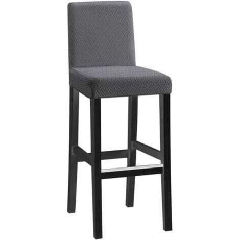 [NON UTILIZZATO] 4pcs short back long checkered jacquard chair covers - dark grey, one-piece stretch chair covers, modern and durable, suitable for home hotel restaurant banquet kitchen decoration