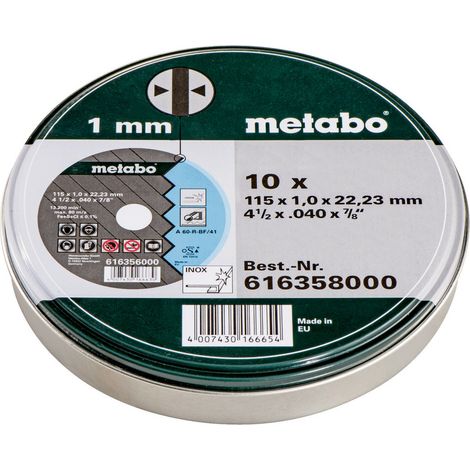 Metabo Trennscheiben SP 115x1,0x22,23 Inox, TF 41, 10 Stück in Blechdose (1/3)