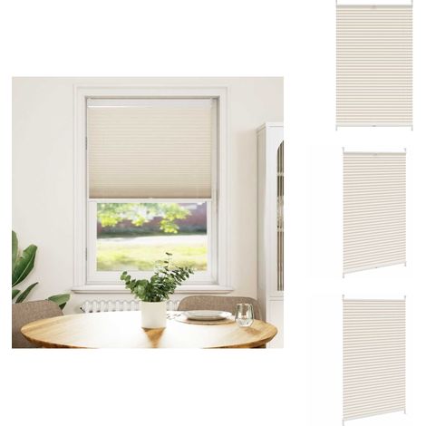 The Living Store Verdunkelungsplissee 90x100 cm Creme - Sonnenschutz (1/5)