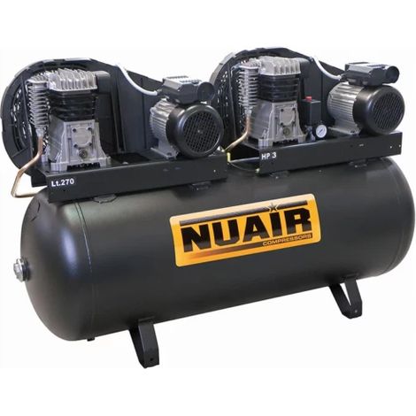 Compresseur à piston tandem 3+3 CV 270 litres NUAIR (1/3)