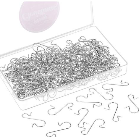 200 Stück (silberne) Weihnachtskugelhaken, S-förmige Aufhänger für Weihnachtsbaumschmuck (1/5)