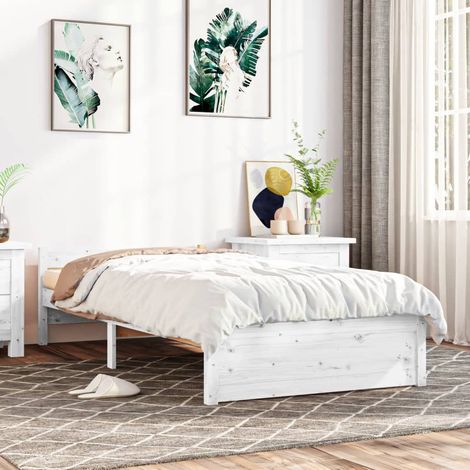 Estructura de cama sin colchón madera maciza blanco 100x200 cm vidaXL (1/5)