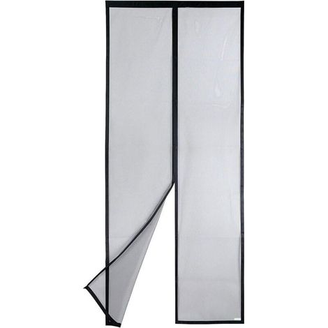 Magnetisches Moskitonetz für Türen – Extrem starkes Netzgewebe, magnetische Abdichtung von oben bis unten, automatischer Schließmechanismus, hält frische Luft im Inneren (100 x 210, Schwarz) (1/5)