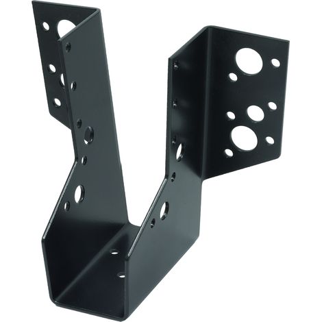 Support de poutre noir galvanisé à lèvres pliées poutres 3.8 x 12