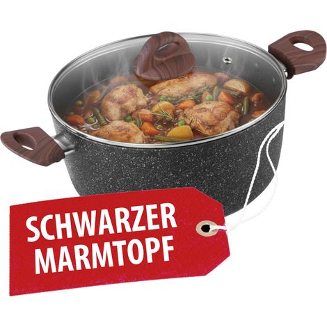 Topf MagicHome Black Marble Line, 20 cm, 2200 ml, mit Deckel (1/5)