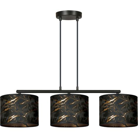 Lampadario Emibig Broddi 3, 3xE27 nero oro tessuto (1/5)