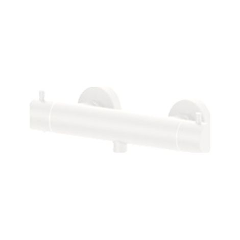 Mitigeur thermostatique mural de douche avec limiteur de débit ECOSTOP blanc mat Paffoni Light series LIQ168EBO Laiton - Blanc opaque (1/2)