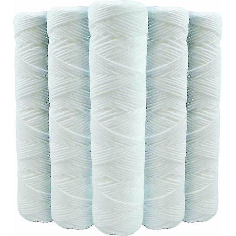 Lot de 5 cartouches filtrantes à eau spiralées anti-sédiments 9 pouces 3/4 - 5 microns Compatibles avec les filtres de 10 pouces Fabriqué en France - kryc (1/3)